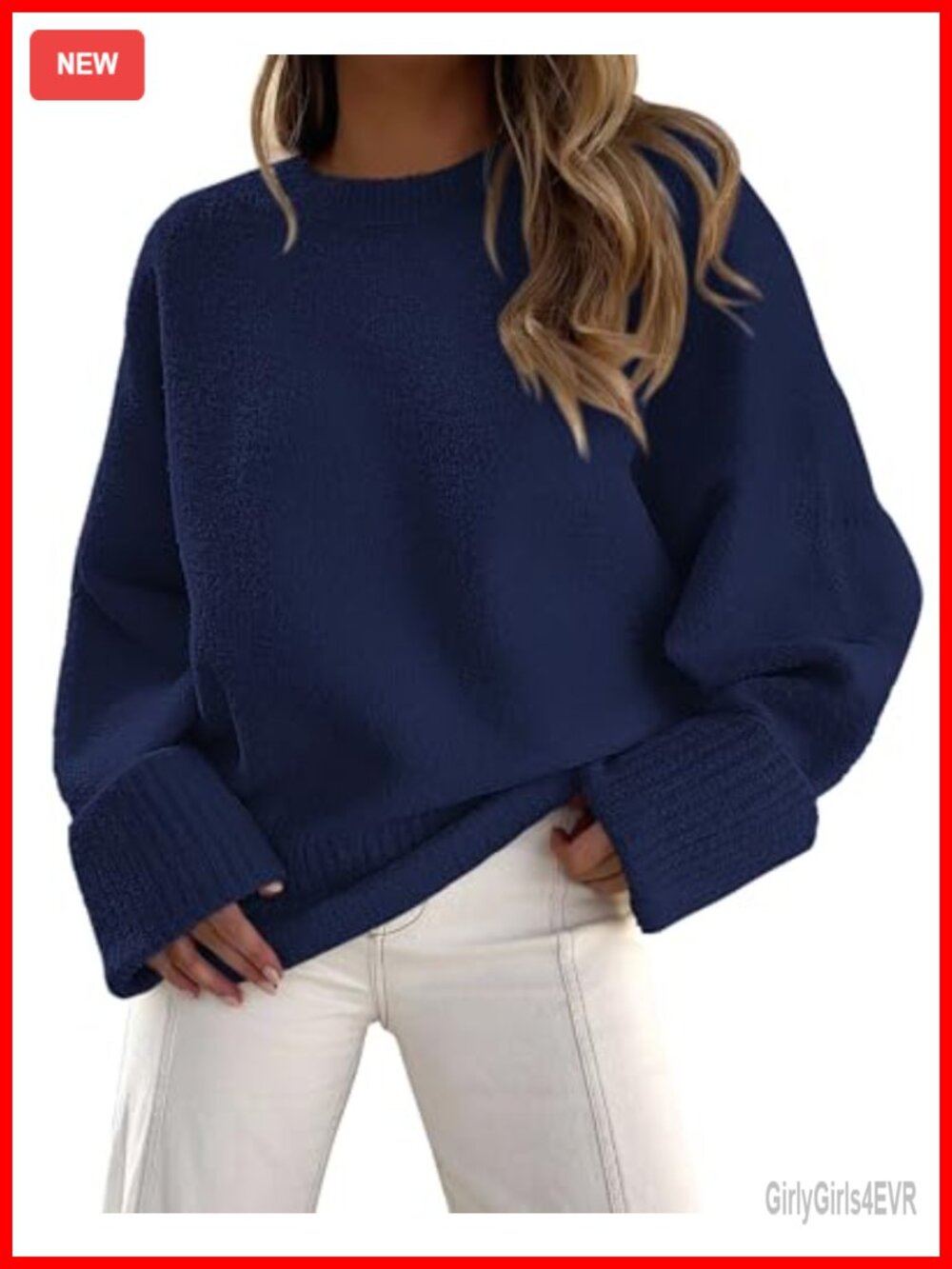 Women's Oversized Fuzzy Pullover Sweater Crewneck Long Sleeve